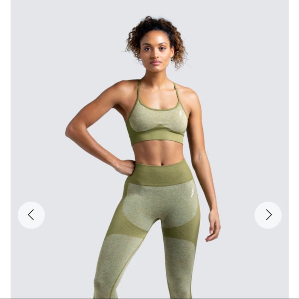 Olive green Do You Even Seamless impact bra